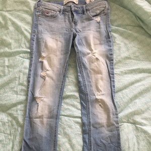 Light wash, lightly distressed jeans - Hollister